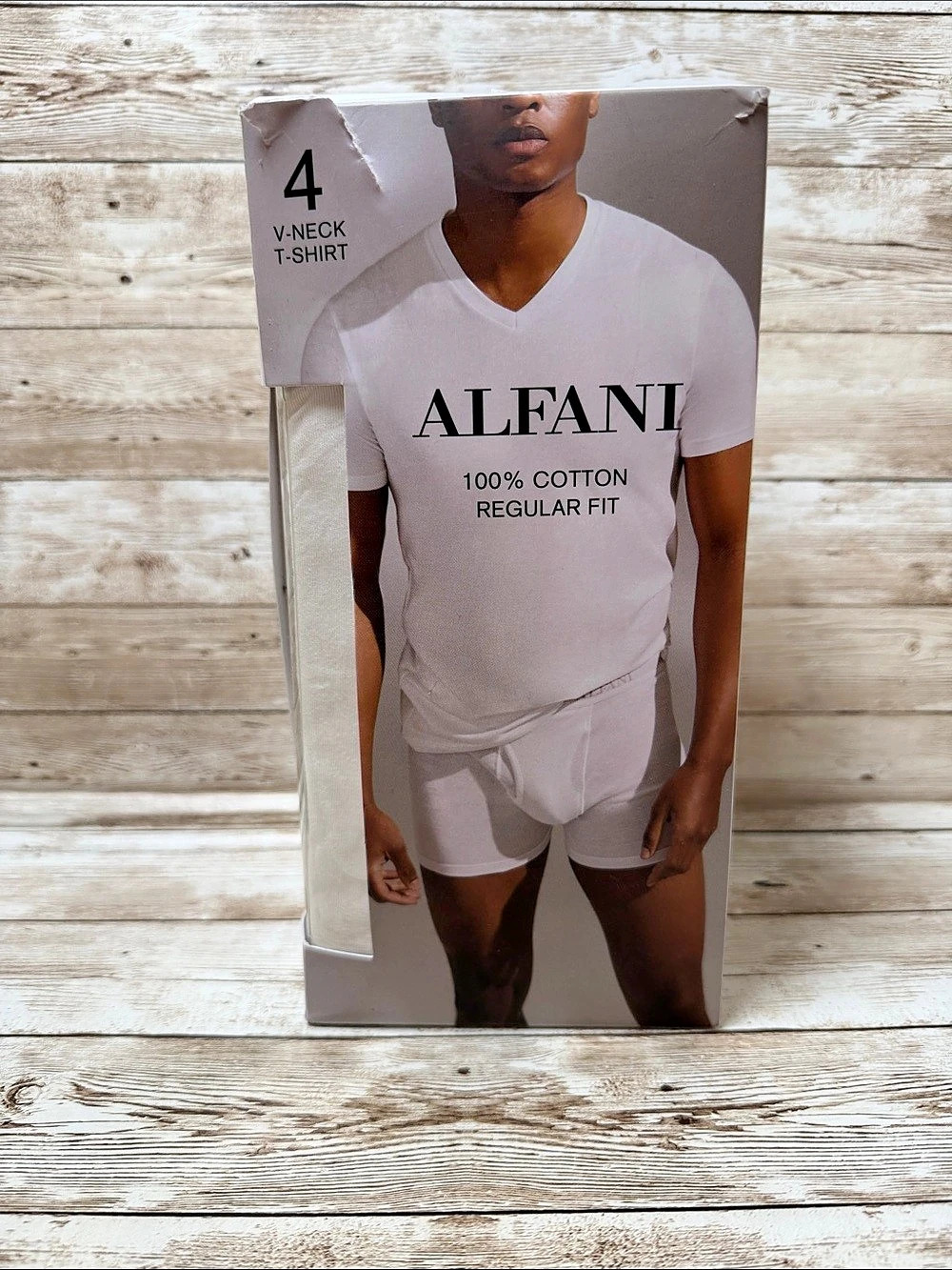 Alfani V-Neck T-Shirt 4-Pack Men'Small Cotton White Small NWT